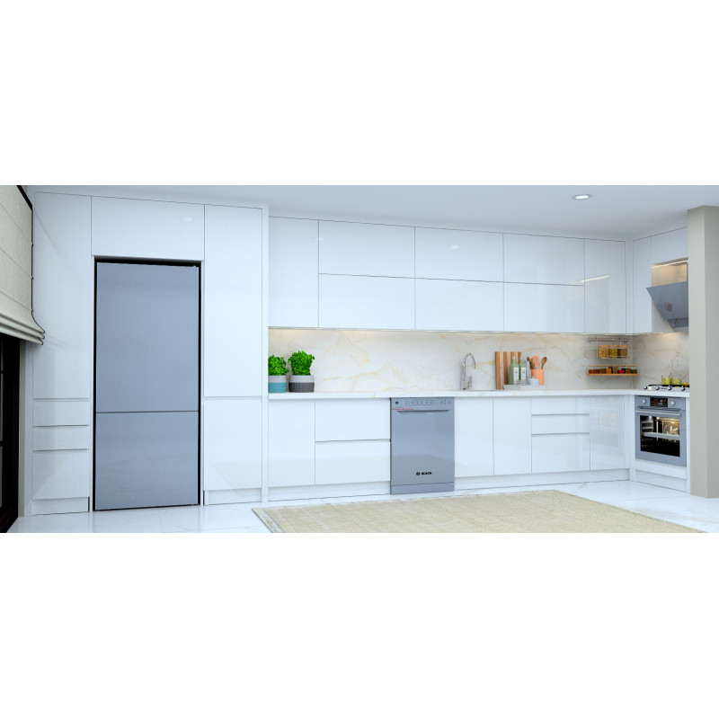 Kulpsuz Modern Mutfak Dolabı – L Şeklinde Köşe, Mat Lake Boyalı Kapak