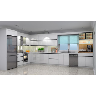 Modern High Gloss Mutfak Dolabı | Köşe L Tipi Kahve Köşesi Mini Bar Tasarım