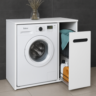 Lake Çamaşır Makinesi Dolabı - Kirli Sepetli Banyo Dolabı