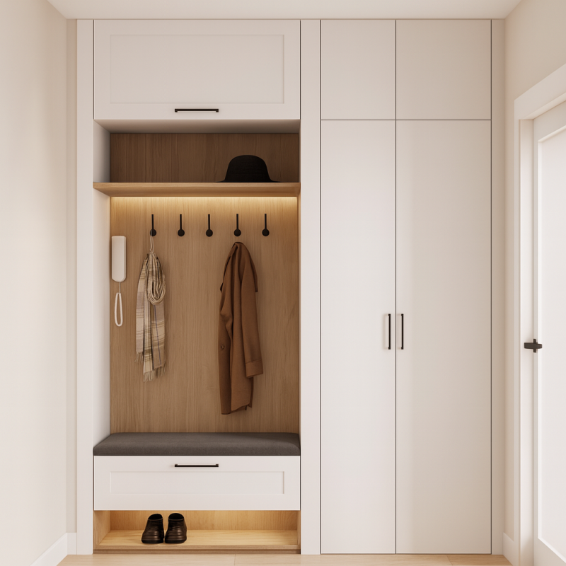 Vestiyer Dolabı Portmanto | Country Model | Raflı Askılı