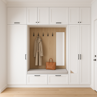 Gömme Vestiyer Dolabı - Country Kapaklı Model Portmanto