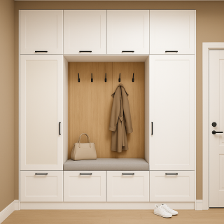 Giriş Vestiyer Dolabı | Cnc İşleme Kapaklı Model | Askılı Portmanto