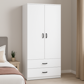 Gardırop Elbise Dolabı 2 Kapaklı 2 Çekmeceli GD0106 Modeli