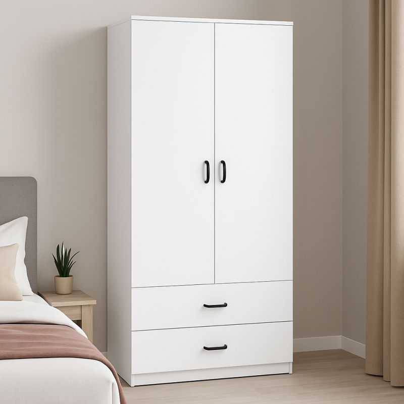 Gardırop Elbise Dolabı 2 Kapaklı 2 Çekmeceli GD0106 Modeli