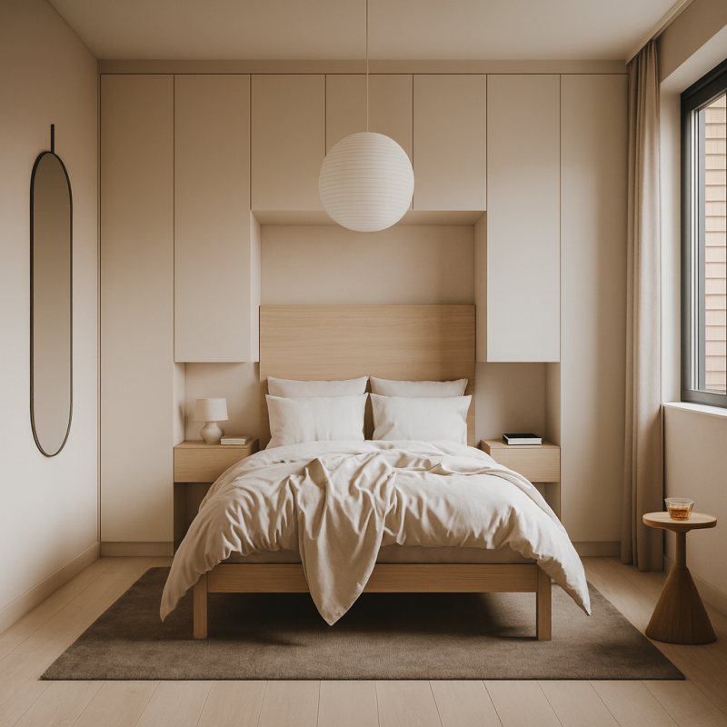 Yatak Üst Dolabı BY093 Modeli - Beyaz Mat Lak Kulpsuz Kapaklı Tasarım