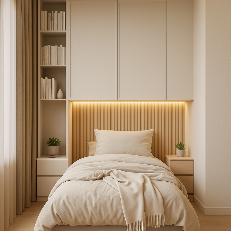 Yatak Üst Dolabı BY108 Modeli - Küçük Yatak Odası Dolap Çözümü