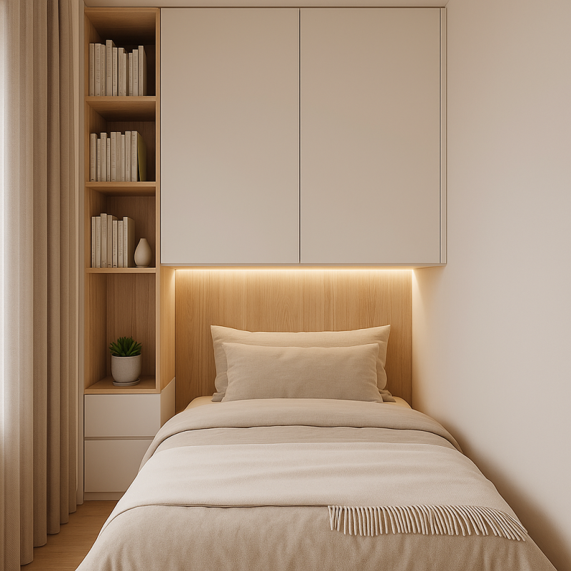 Yatak Üst Dolabı BY108 Modeli - Küçük Yatak Odası Dolap Çözümü