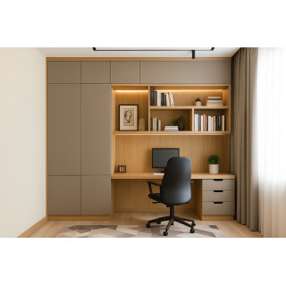 Home Office Çalışma Masası | Yatak Odası Gardırop 3 Çekmeceli, Vizon