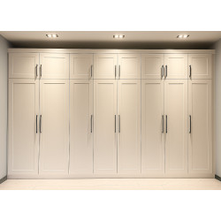 5 Metre, 10 Kapak, Yüklük Depolama, Beyaz MDF Lam Gardırop – Geniş ve Şık Tasarım