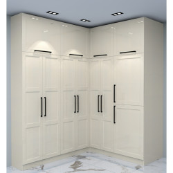 7 Kapak, Köşe Model, Yüklük Depolama, Country Kapak, Mat Lake L Şeklinde Gardırop