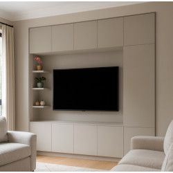 Gömme Tv Ünitesi BT163 Modeli, Kulpsuz Kapak, Saklama Dolaplı Seri